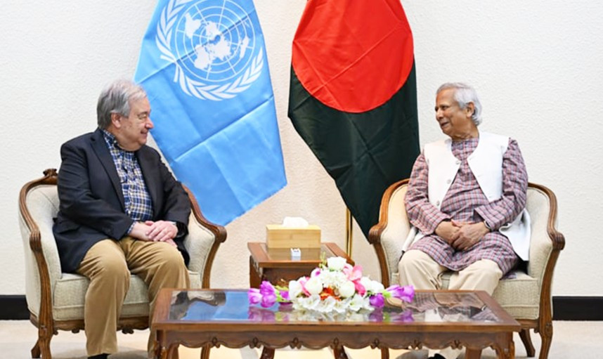 প্রধান উপদেষ্টার সঙ্গে বৈঠক করলেন জাতিসংঘ মহাসচিব